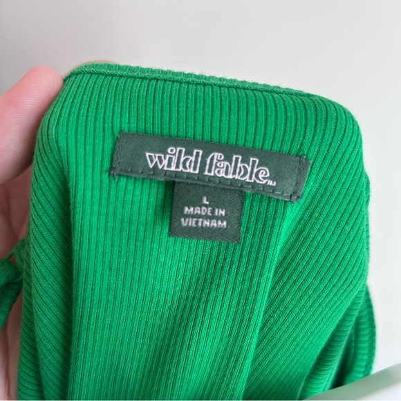 5/$25 Wild Fable Green Sundress, Ribbed, Large, NWT, Summer Dress, Skinny Straps - Picture 3 of 9